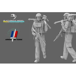 Black Snake Fr-13 1/35 French Soldier Tripod And Replacement Magnum 58 Cannon Resin Figure Kit