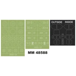 Montex Mm48588 1/48 Rwd-13 2 Canopy Masks Outs/Ins 2 Insignia Masks For Answer Kits
