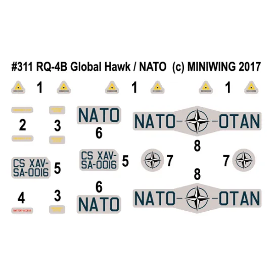 Miniwing 311 1/144 Northrop Grumman Rq-4b Global Hawk Nato Unmanned Aircraft