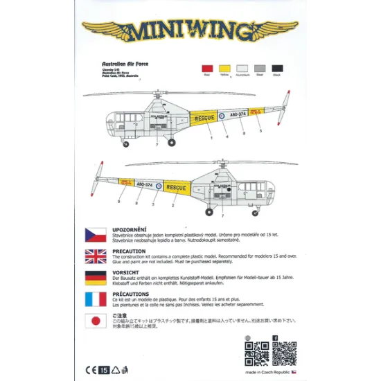 Miniwing 338 1/144 Sikorsky S-51 / Raaf Helicopter Australian Air Force