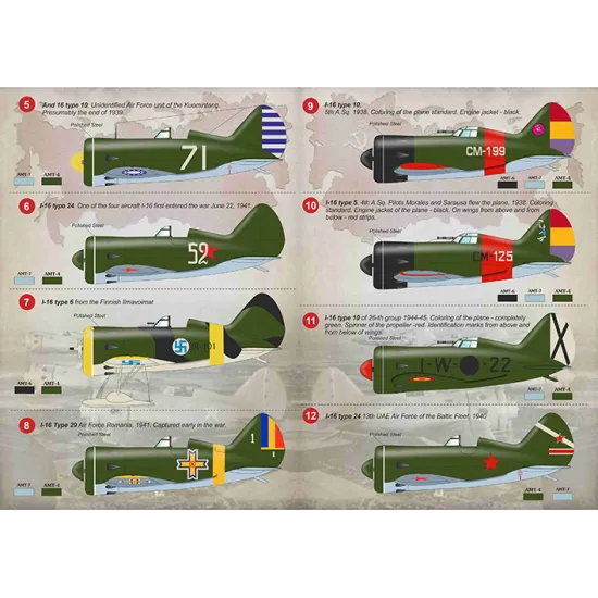 DECAL FOR AIRPLANE POLIKAROV I-16 1/144 PRINT SCALE 144-021