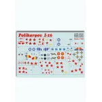 DECAL FOR AIRPLANE POLIKAROV I-16 1/144 PRINT SCALE 144-021