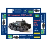 Unimodel 489 - 1/72 Self-propelled Gun Sav m/43 Plastic Model UM 489