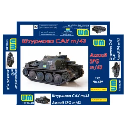 Unimodel 489 - 1/72 Self-propelled Gun Sav m/43 Plastic Model UM 489