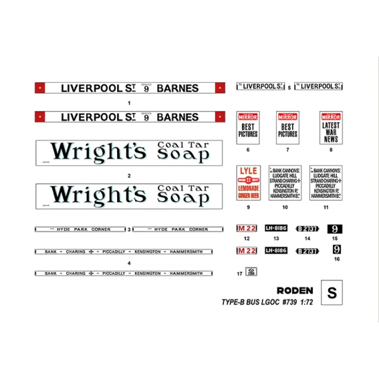 Roden 739 - 1/72 - Type B Bus LGOC, London General Omnibus Company, scale model
