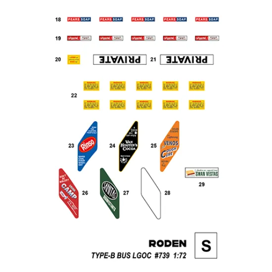 Roden 739 - 1/72 - Type B Bus LGOC, London General Omnibus Company, scale model