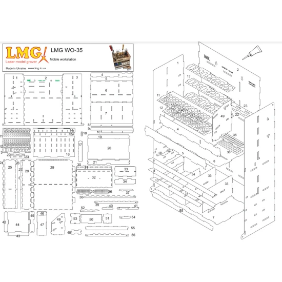 LMG WO-35 Portable workstation for plastic models Laser Model Graving