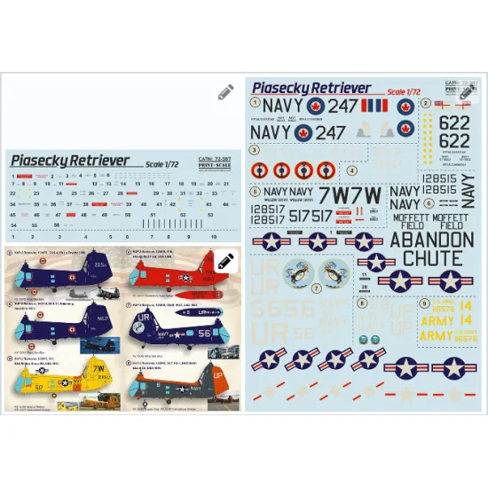 Print Scale 72-387 - 1/72 Piasecky Retriever (wet decal for aircraft)