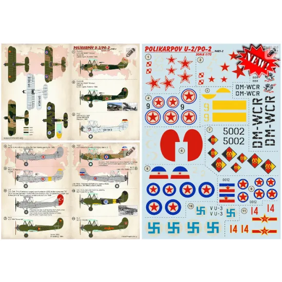 Print Scale 72-366 - 1/72 Polikarpov U-2 Po-2 Part-2 (wet decal for aircraft)