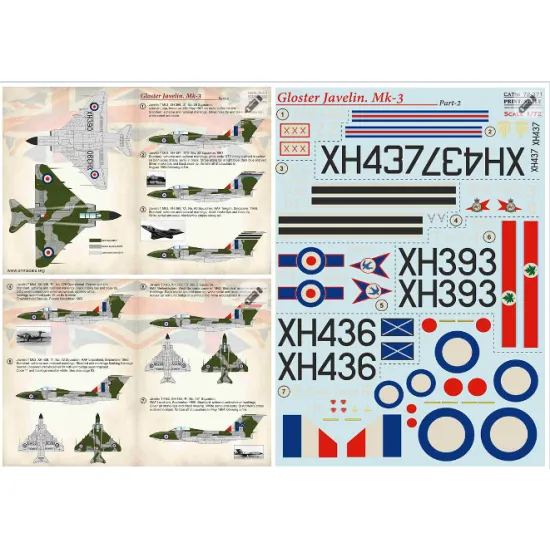 Print Scale 72-371 - 1/72 Gloster Javelin Mk-3 Part 2 (wet decal for aircraft)