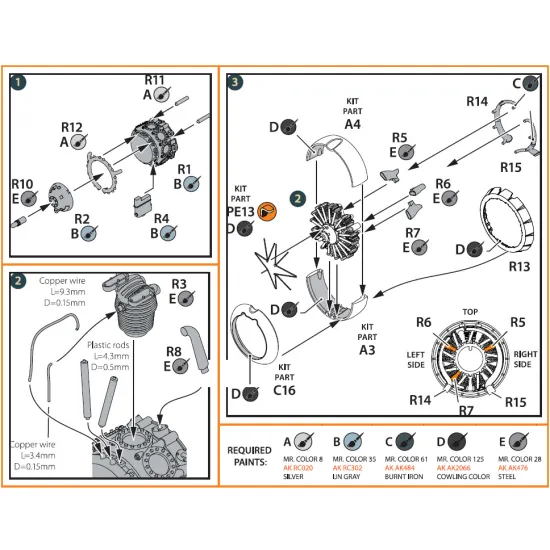 Clear Prop CPA72002 - 1/72 A5M Claude (all versions) resin engine set, model kit