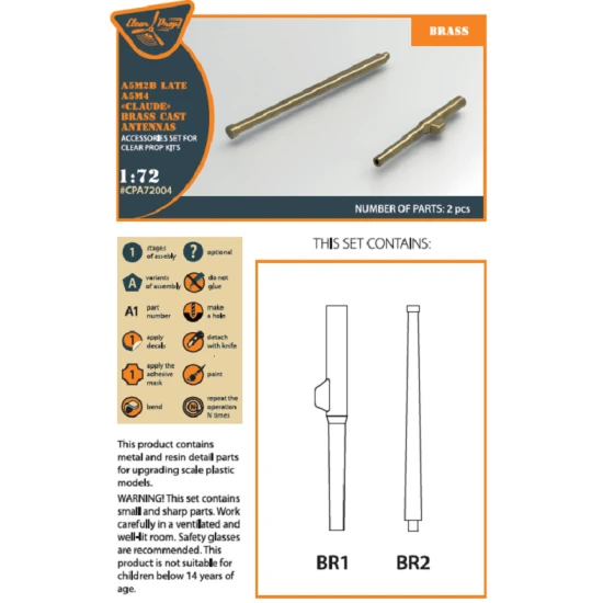 Clear Prop CPA72004 1/72 A5M Claude (late version) brass cast antennas model kit