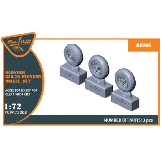 Clear Prop CPA72008 - 1/72 Gloster E28/39 Pioneer wheel set, scale model kit