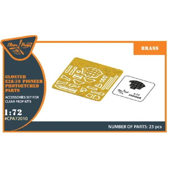 Clear Prop CPA72010 - 1/72, Gloster E28/39 Pioneer PE parts interior, model kit