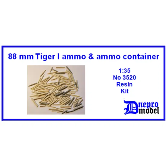 Dnepro Model DM3520 - 1/35 88mm Tiger I. ammo + ammo container, scale model kit Dnepro Model DM3520 - 1/35 88mm Tiger I. ammo + ammo container, scale model kit