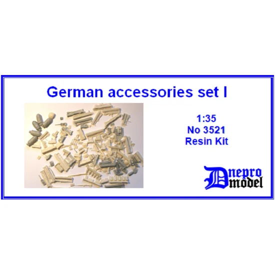 Dnepro Model DM3521 - 1/35, German accessories set, Resin kit, parts - 181 pcs