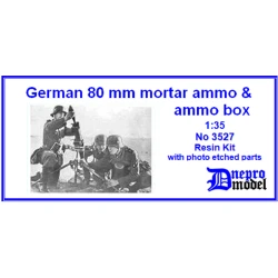 Dnepro Model DM3527 - 1/35 German 80mm mortar ammo and ammo box, scale model kit