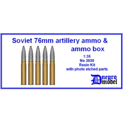 Dnepro Model DM3530 1/35 Soviet 76mm artillery ammo, ammo box, scale model kit