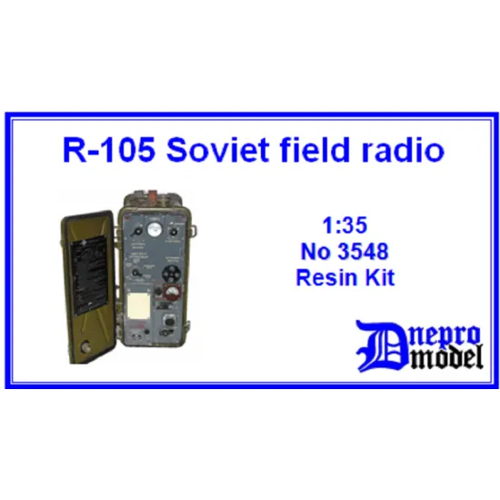 Dnepro Model DM3548 -1/35 Soviet R-105 field radio, Resin kit, parts - 8 pcs.