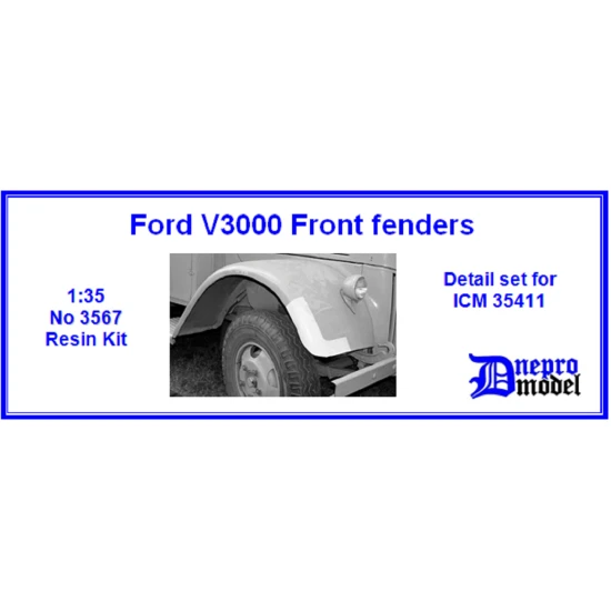Dnepro Model DM3567 - 1/35 Ford V3000 Front fenders (Detail set for ICM 35411)