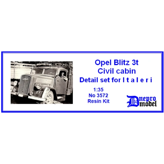 Dnepro Model DM3572 - 1/35 Opel Blitz 3t Civil cabin Detail set for Italeri