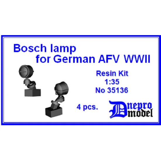 Dnepro Model DM35136 - 1/35, Bosch lamp for German AFV WWII, scale model kit