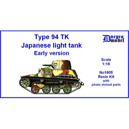Dnepro Model DM1605 1/16 Type 94 TK Japanese light tank Early version resin kit