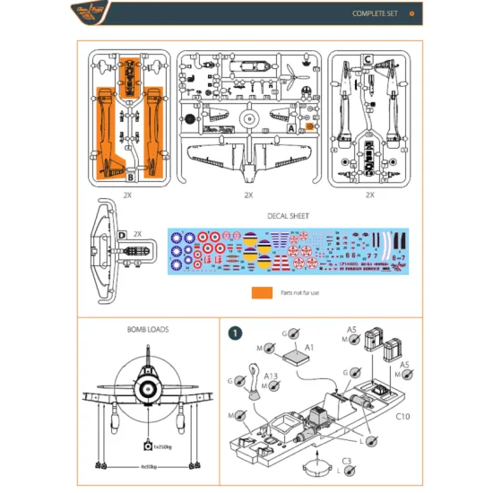 Clear Prop CP144003 - 1/144 Ki-51 Sonia x2 in foreign service Starter kit