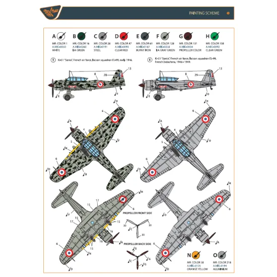 Clear Prop CP144003 - 1/144 Ki-51 Sonia x2 in foreign service Starter kit