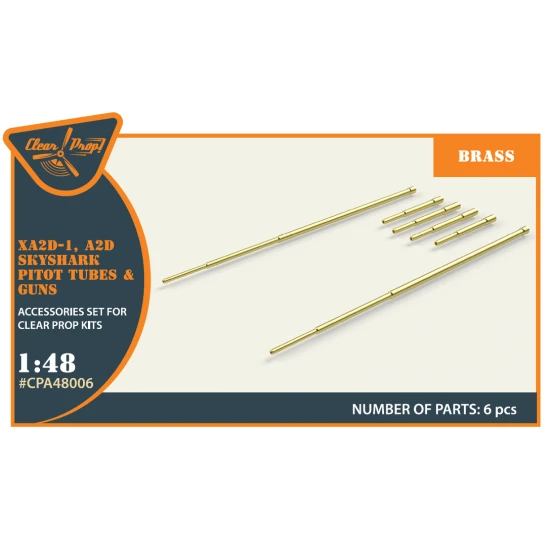 Clear Prop CPA48006 - 1/48 XA2D-1, A2D Skyshark Pitot tubes and guns for model