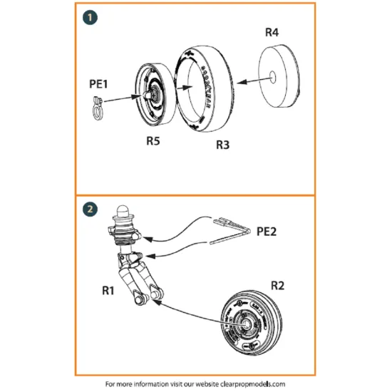 Clear Prop CPA72016 - 1/72 UH-2 A/B SEASPRITE (all versions) wheel, Accessories