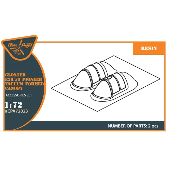 Clear Prop CPA72023 - 1/72 Gloster E28/39 Pioneer vacuum formed canopy