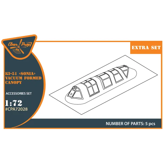 Clear Prop CPA72028 - 1/72 Ki-51 Sonia (all versions) vacuum formed canopy