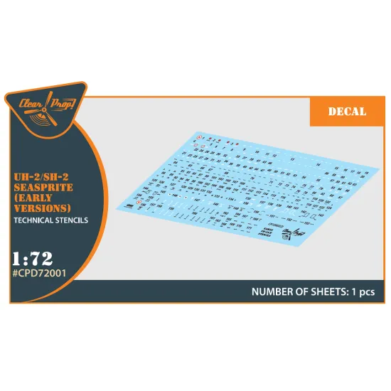 Clear Prop CPD72001 - 1/72 UH-2/SH-2 Seasprite (early version) decal for model