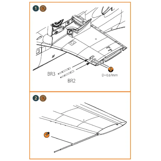 Clear Prop CPA72040 - 1/72 XA2D-1, A2D Skyshark Pitot tubes and guns ACCESSORIES