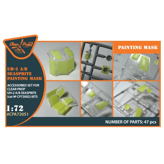 Clear Prop CPA72051 - 1/72 UH-2 A/B SEASPRITE for CP kit painting mask scale