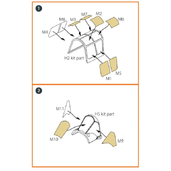 Clear Prop CPA48004 - 1/48 Hawk H-75 NO for CP kit painting mask yellow kabuki paper