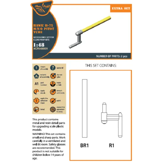 Clear Prop CPA48009 - 1/48 Hawk H-75 M/N/O pitot tube for CP kit, Accessories