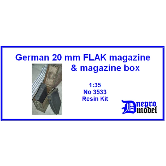 Dnepro Model Dn3533 - 1/35 German 20 mm FLAK magazine, magazine box, scale model