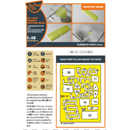 Clear Prop CPA48010 - 1/48 OV-10 A/D Bronko painting mask for ICM model kit