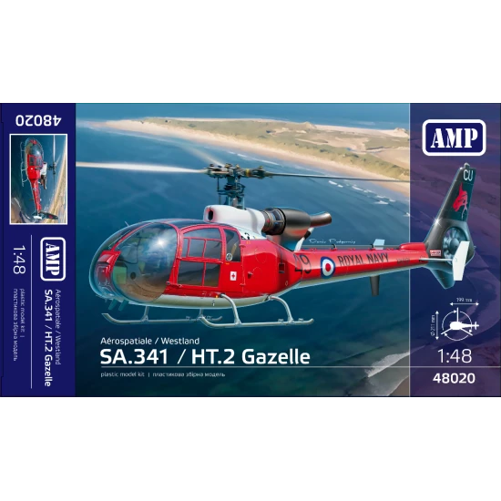 AMP 48-020 - 1/48 - Aerospatiale / Westland Gazelle helicopter plastic model kit