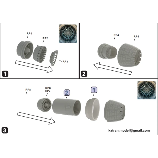 Katran 4839 F-15K Slam Eagle first batch Exhaust Nozzles engine F110-GE129 1/48