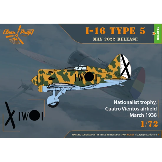 Clear Prop CP72023 - 1/72 I-16 type 5 (in the sky of Spain), scale model kit