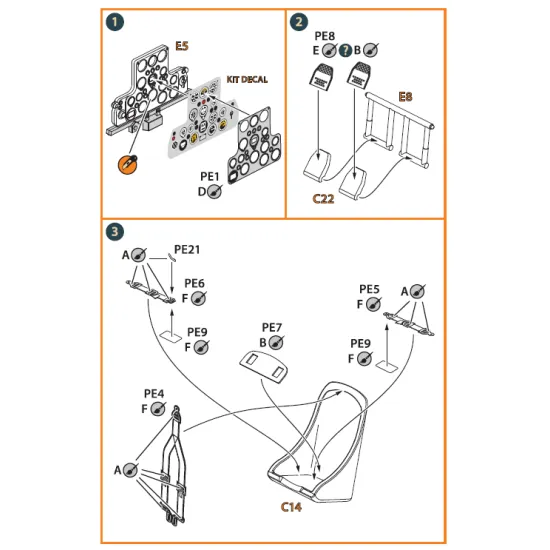 Clear Prop CPA72045 - 1/72 Hawk H-75 M/N/O PE parts for CP kit, scale model