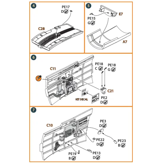 Clear Prop CPA72045 - 1/72 Hawk H-75 M/N/O PE parts for CP kit, scale model