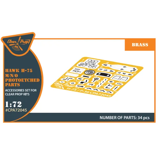 Clear Prop CPA72045 - 1/72 Hawk H-75 M/N/O PE parts for CP kit, scale model