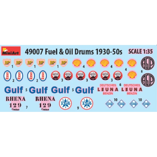 Miniart 49007 - 1/48 - Fuel Oil Drums 1930 50s Model Kit