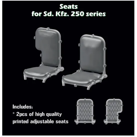 Sbs 3d026 1/35 Seats For Sd Kfz 250 For Dragon Das Werk 3d Printed Resin Model Kit