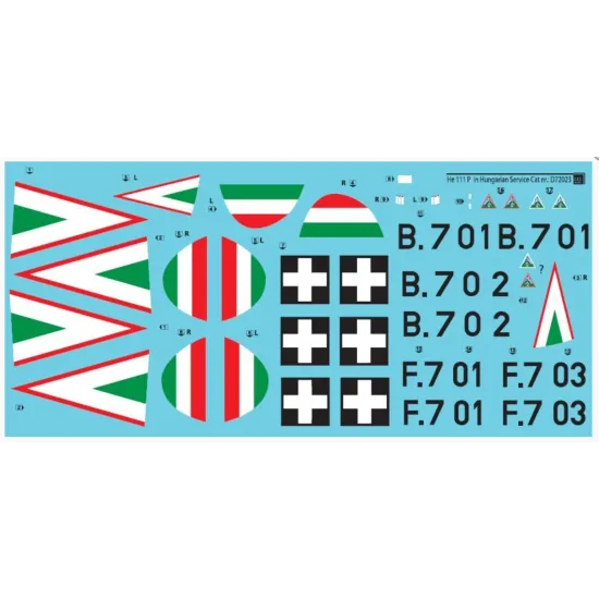 Sbs D72023 1/72 Heinkel He 111 P In Hungarian Service Decal For Aircraft
