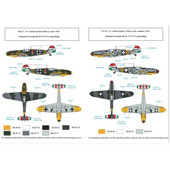 Sbs D72025 1/72 Messerschmitt Bf 109f In Hungarian Service Vol Ii Decal Model Kit
